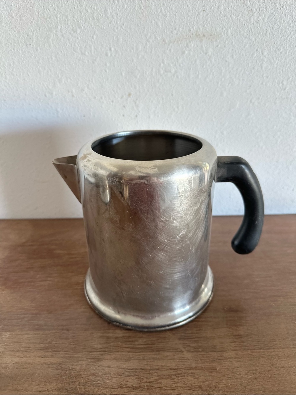 Stainless Steel Pitcher with Black Handle